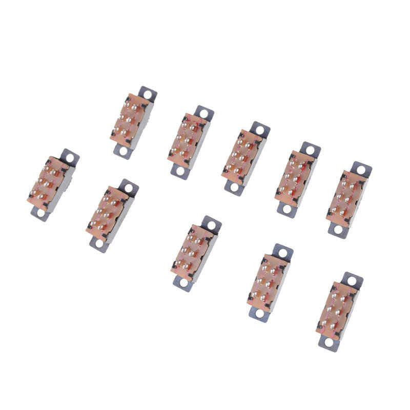 10 Stücke 2 Position Dpdt 2P2T Panel Mount Vertical Slide Schalter 6 Pin 0,5 EINE 50V Dc