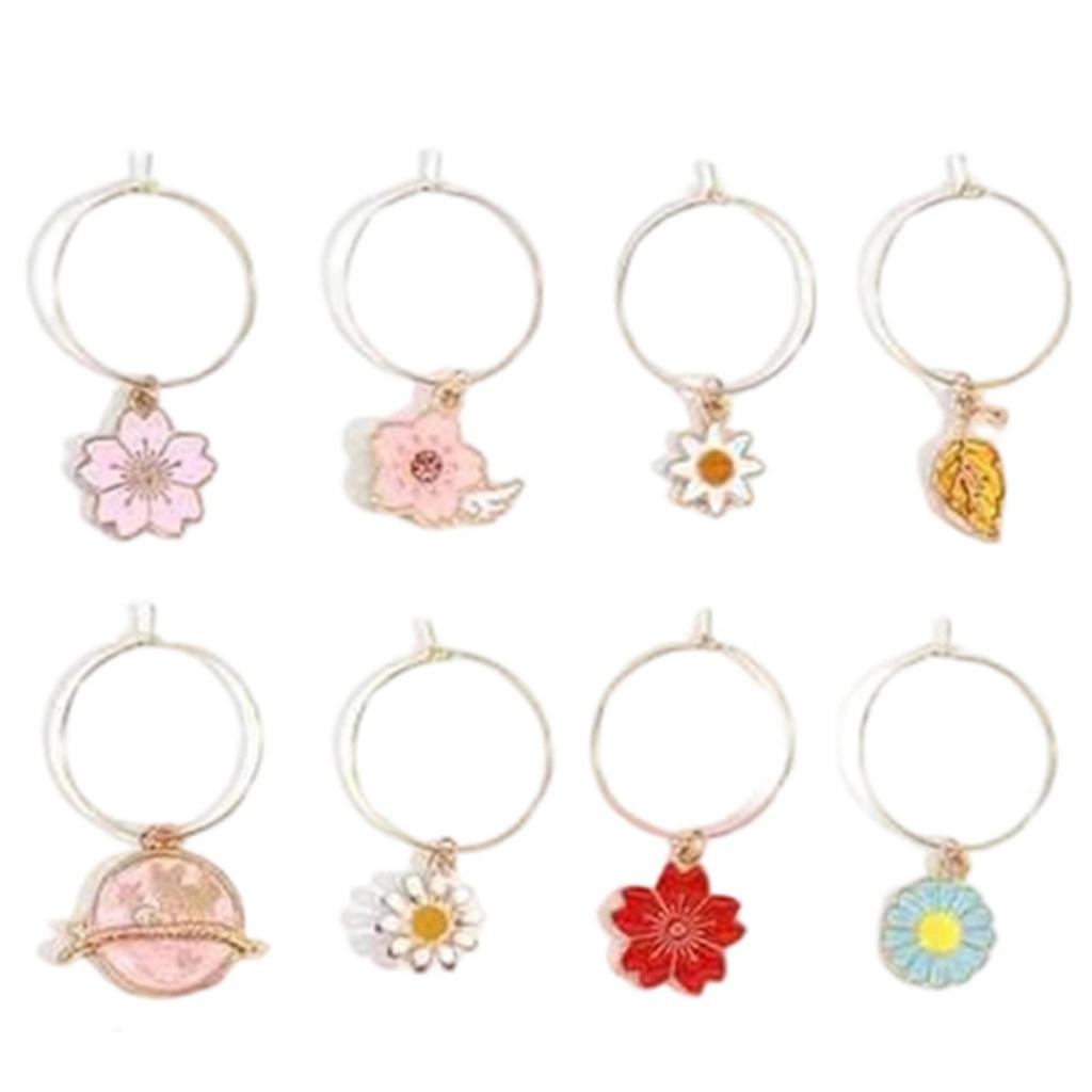 2026 New 24pcs Summer Beach Wine Glass Charms Fun Identifier Tags for Stem Glasses for Parties