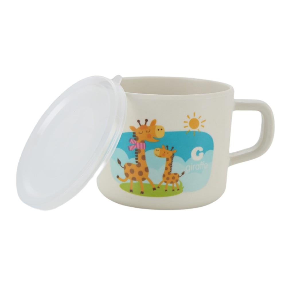 

Детская чашка для воды из бамбукового волокна, чашка для молока с крышкой, милый мультфильм