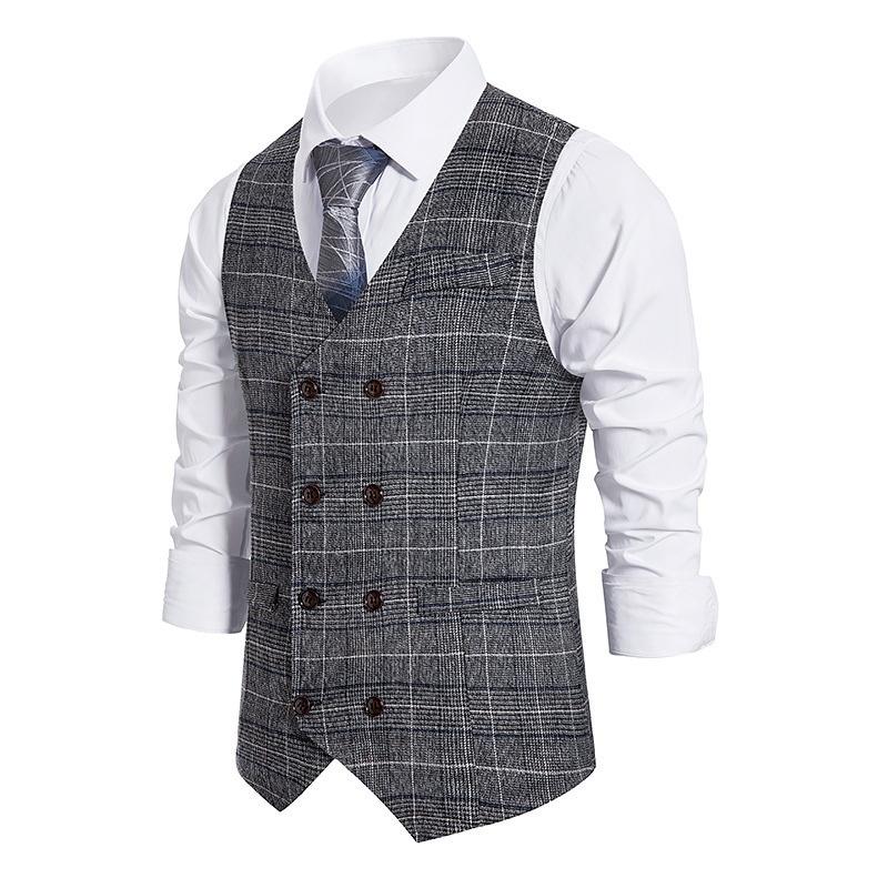 Herren Business Slim Fit Casual Herren Weste für Hochzeit Weiche Wolle Tweed Weste Herringbone Groosmen Retro Vintage Slim