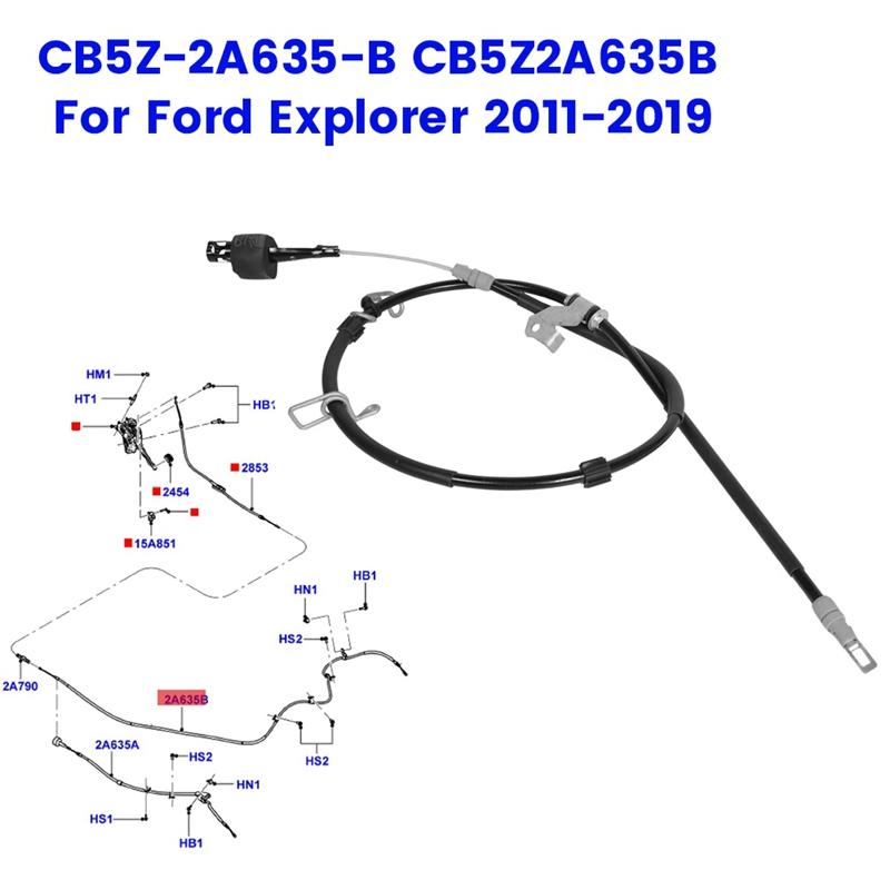 Left Side Rear Parking Brake Cable Emergency Lassocb5z-2A635-B For Ford Explorer 2011-2019 Handbrake Cable CB5Z2A635B чёрный