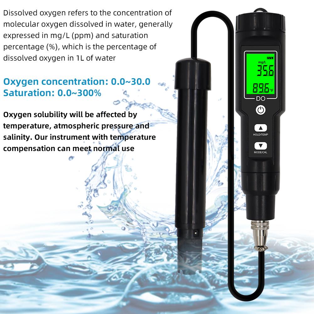 DO9100 Digital Dissolved Oxygen Meter 0.0-30.0 Mg/L Waterproof ATC 0.0-300.0% DO Tester Water Quality Oxygen Detector