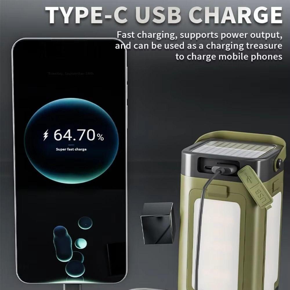 Multifunctional Camping Lantern 4-Leaf Foldable Rechargeable Lantern Emergency Light Camping