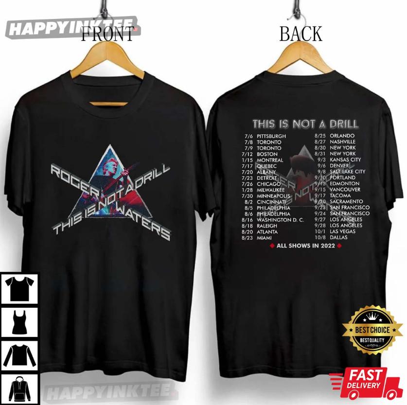 Roger Waters This Is Not A Drill Tour Concert T-Shirt 2 sided Unisex T-Shirt XL