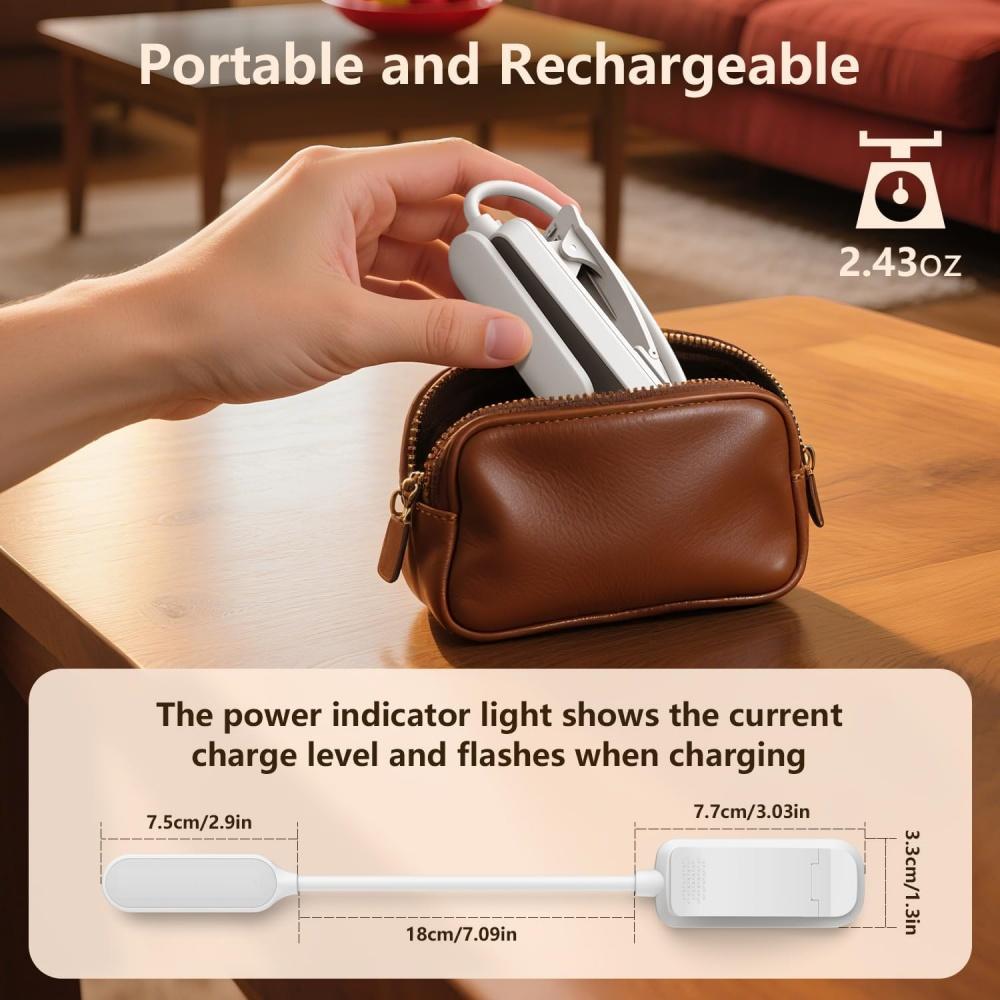 20 Led USB Rechargeable Book Light Portable Mini Reading Light 3 Color Temperature Clip On Light Book Lamp Bedroom Read Light
