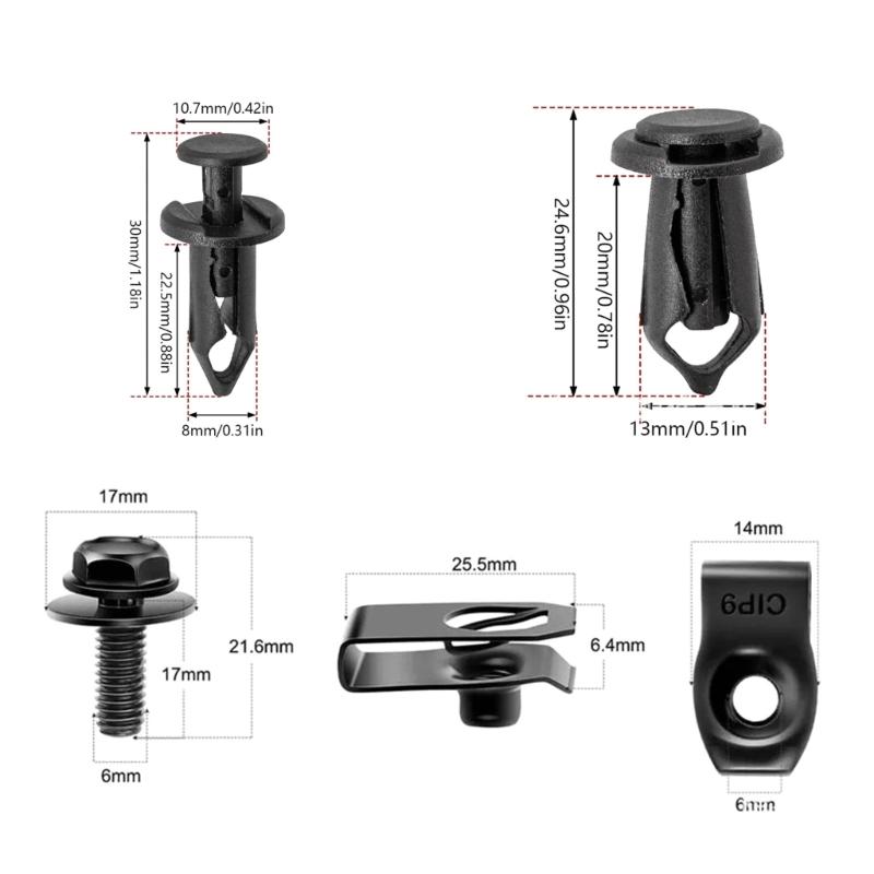 Pack of 35 Auto Fastener Assortment Car Screw Fasteners Door Trim & Body Panel Screw Set Car Fenders Screw for Car Body