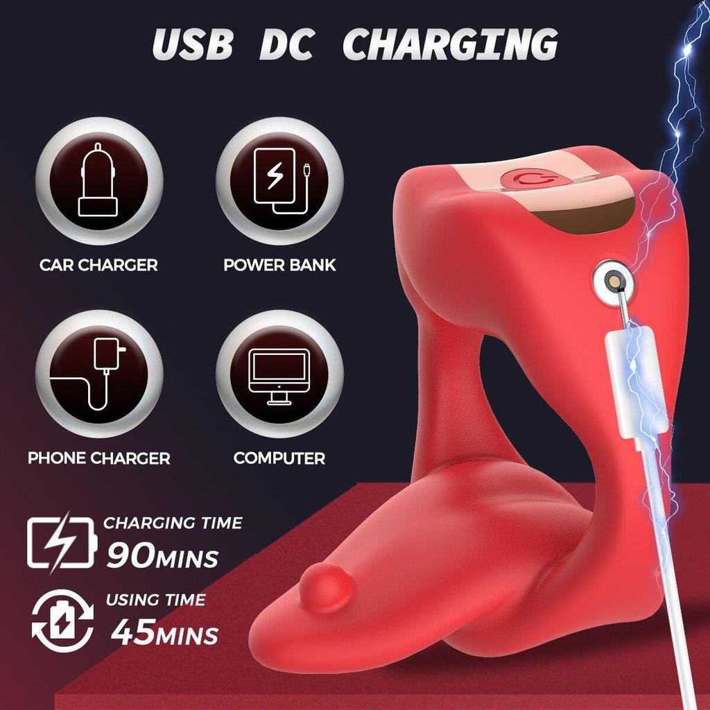 Vibrating Pneis Cock Ring Sex Toys for Men Tongue Design with 9 Vibration Modes Vibrator APP Control Male Couples Erection Ring Longer Harder