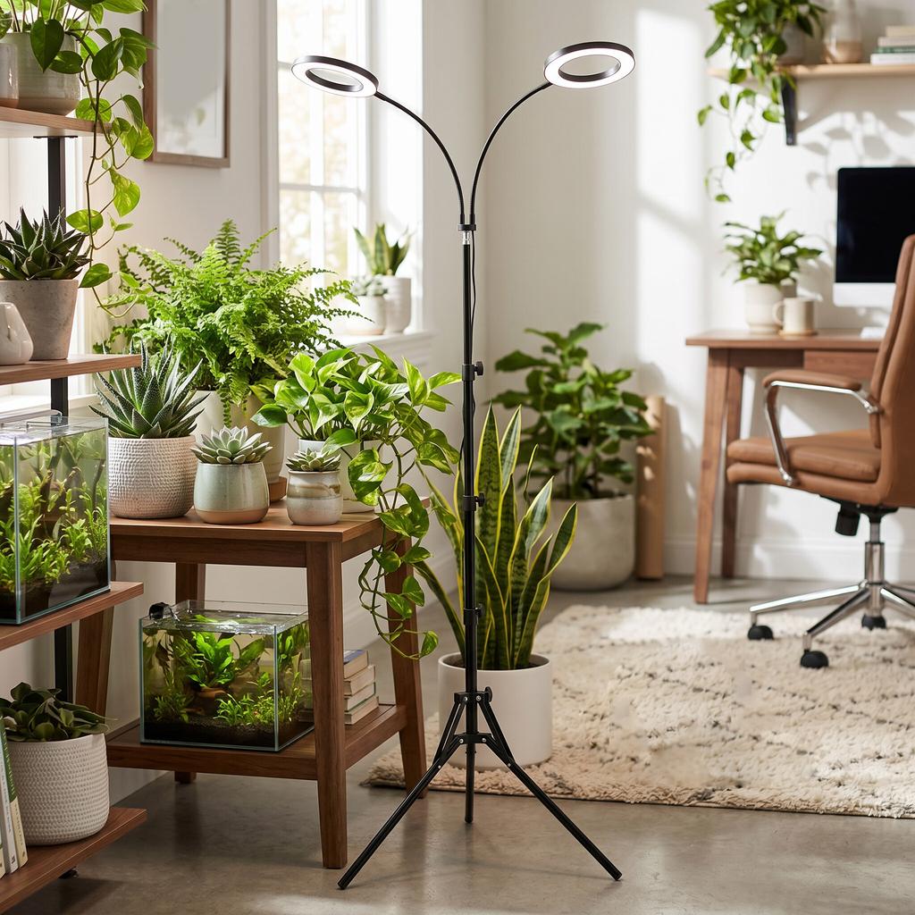 Indoor Plant Growing Light Telescopic Tripod Stand LED Plant Light with 3 Timing Modes 6 Brightness Levels for Indoor Plant