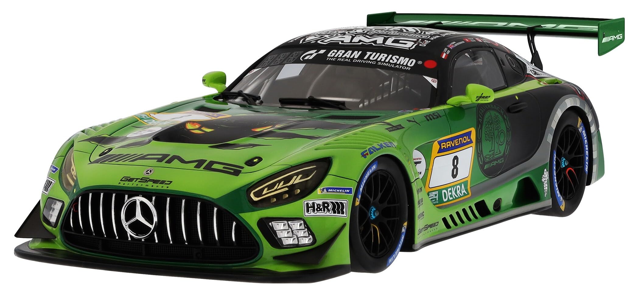 

Оригинальный GT3 ADAC RAVENOL 2024 Светло-зеленый Магно Масштабная модель [Коллекция Mercedes-Benz] Mercedes-AMG (С190) НЮРБУРГРИНГ 1/18