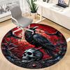 1pc Raven Skull Office Round Area Rug, Under Office Chairs Bedroom Living Room Home Decor, Room Deco, Available in Various Sizes