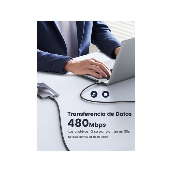 Câble de charge USB-C - UGREEN - 70427 - 1 m - 100 W Power Delivery - Charge rapide