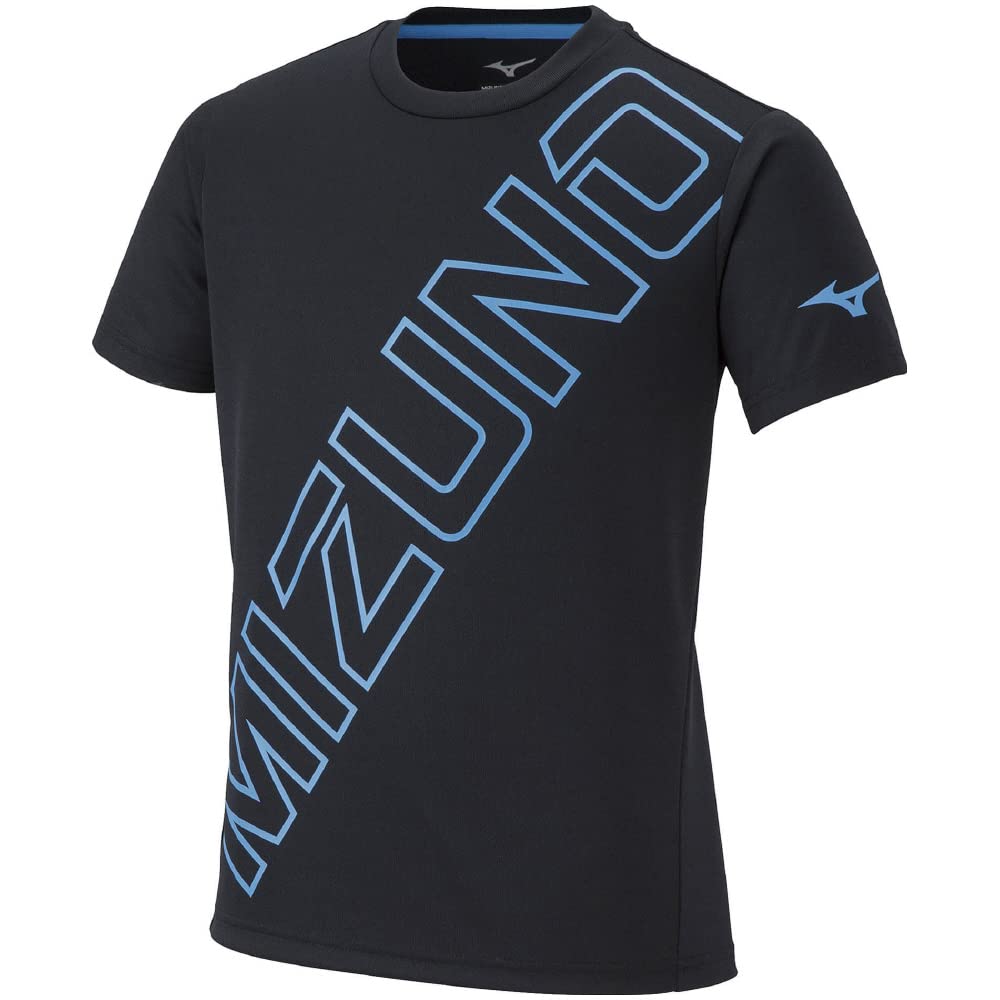Mizuno Training Wear Size 120 T-Shirt, Sweat-Wicking, Quick-Drying, UPF15, Junior, 32JA2432, Black,