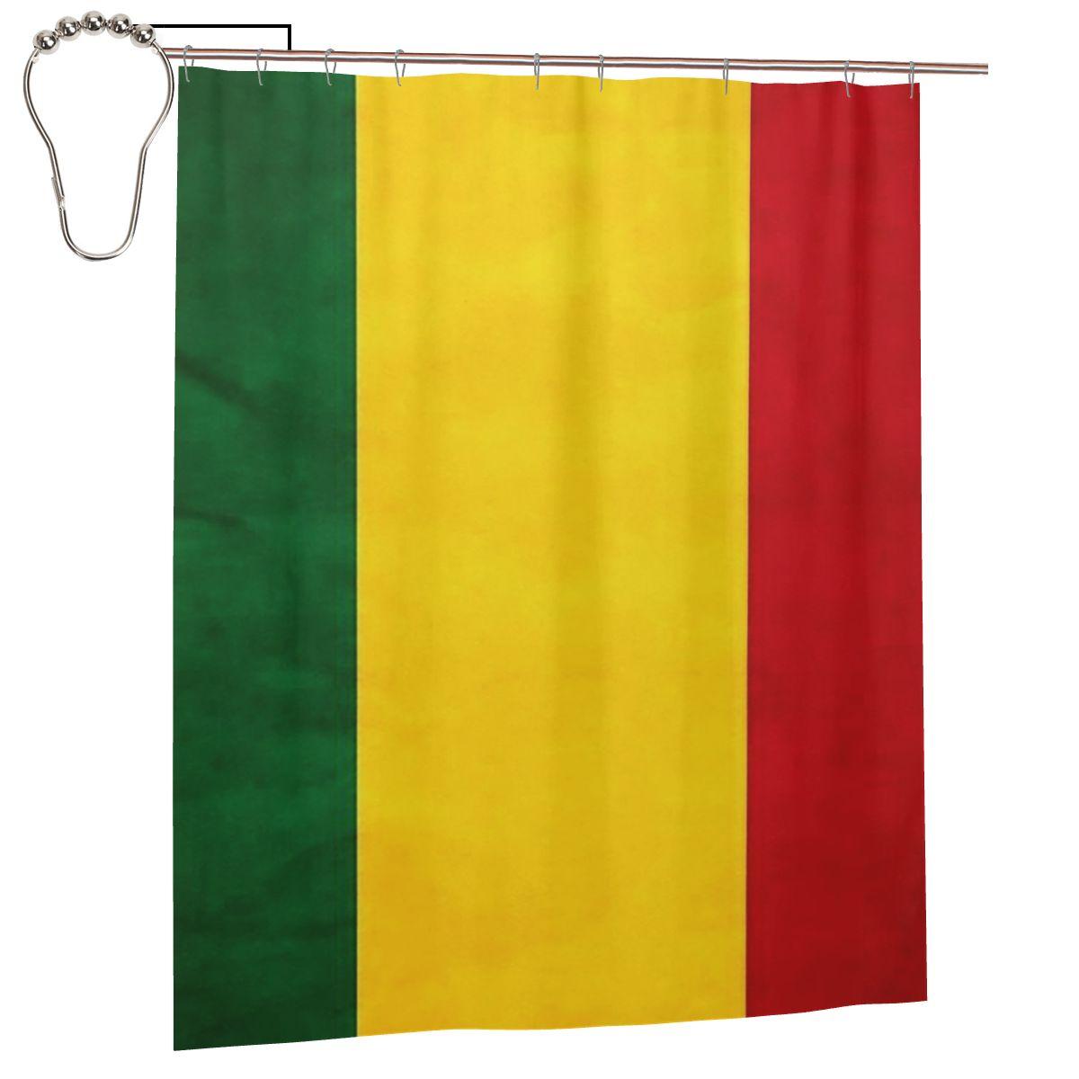 Jamaican Reggae Rasta Lion Jamaica Flag Shower Curtain Bathroom Polyester Waterproof Bath Curtains With Hooks W60H190(CM)-1 Pcs