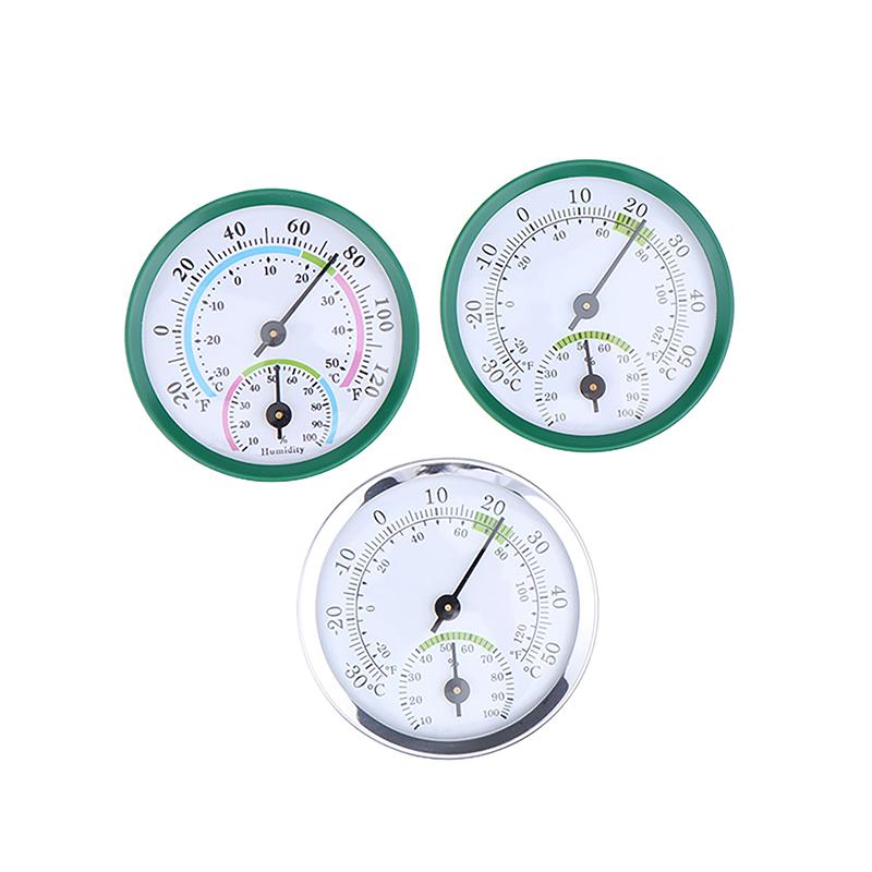 2 In 1 Aluminum Alloy Thermometer Hygrometer Wall-Mounted Thermometer For Home Office Temperature Humidity Meter