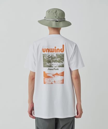 Snow Peak Unwind T-Shirt, Size L, White, TS-25SU105, Perfect for Festivals, Camping, and Outdoor Activities
