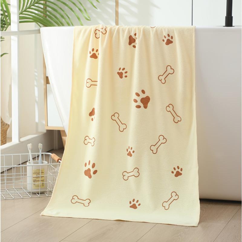Quick Drying, Cartoon Print Pet Bathing Towel, Ideal For Drying Cats, Dogs, Pet Grooming