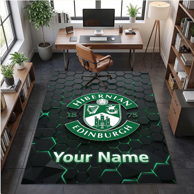 Crystal Velvet Rug Hibernian FC Print Custom Name Text Floor Mat Home Decor
