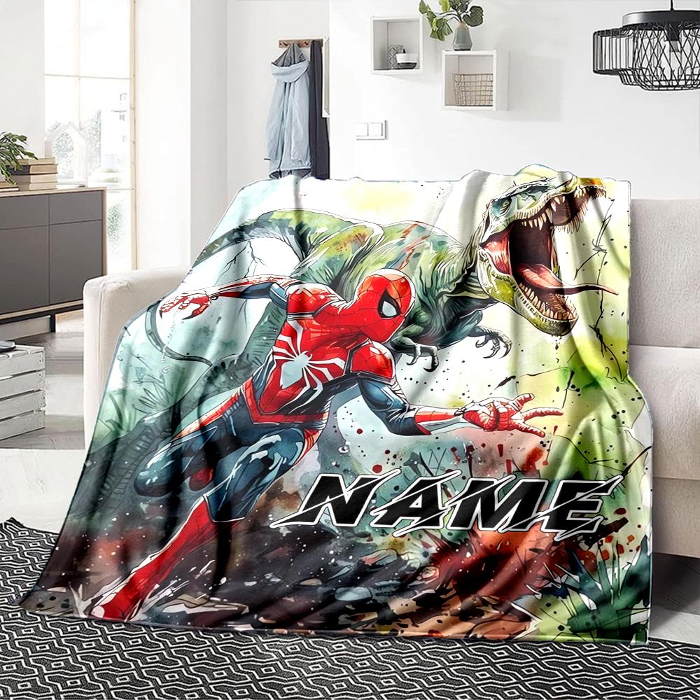 Custom Name "Spider-Man: Spider-Verse" blanket for Couch & Bed, Plush Cozy Fuzzy Blanket Super Soft & Warm Blankets for Fall and Winter. 090820