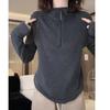 Women's Half Zip Stand Collar Long Sleeve Top Curved Hem Slim Fit Thermal De Base Shirt
