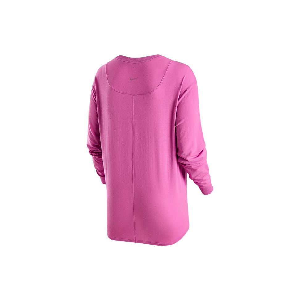 Nike Crew Neck Pullover Long Sleeve T-Shirt Women Tops Pink FN2818-675