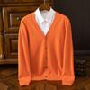 Cashmere Sweater Men's Clothing V-Neck Cardigan Knit Spring Autumn Loose Tops High-End Jersey  Pull  Woolen Coat