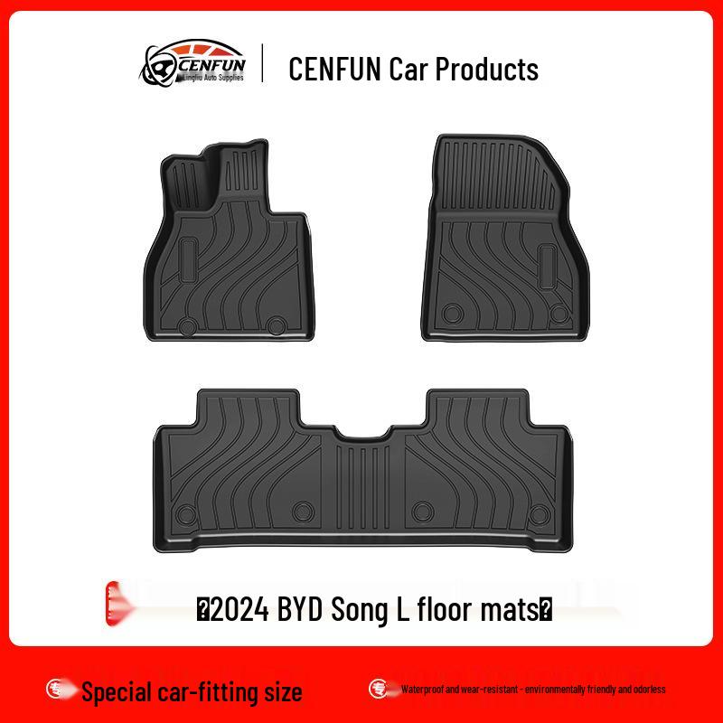 2024 BYD Song L Overseas Version TPE Floor Mats and Trunk/Backrest Pad Set