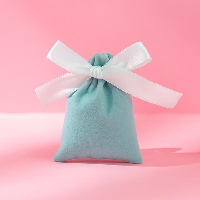 Bolsas de embalaje de regalo de joyería, bolsa pequeña de terciopelo con cordón de 7x9cm con cinta, recuerdos de boda para invitados, bolsa de regalos para colgante de anillos