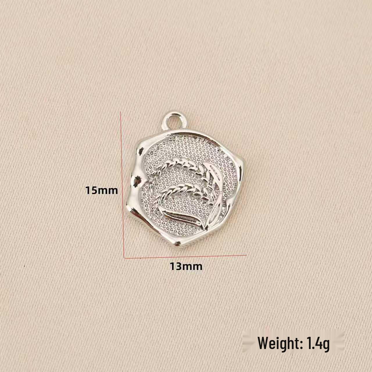 18k Gold-Plated Geometric Wheat Ear Pendant Bracelet Necklace DIY Jewelry Accessory серебряный