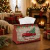 1pc Rustic Farmhouse Winter Tissue Box - Vintage Truck Pine Tree Holly Napkin Storage Box, Suitable for Rolls/facial Tissues,multi-functional Storage