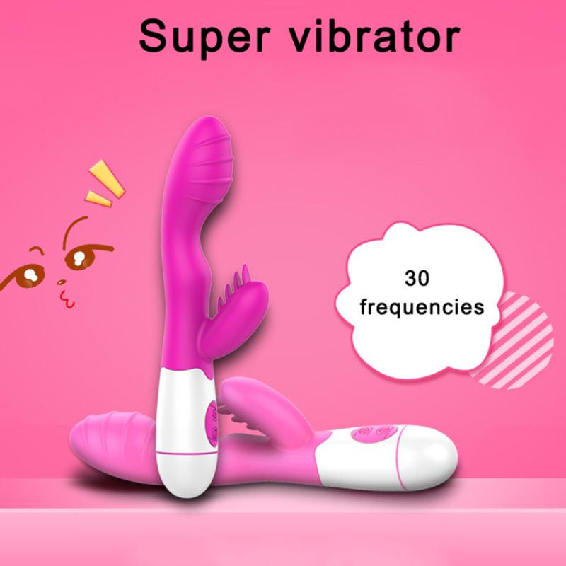 G Spot Dildo Rabbit Vibrator for Women Dual Vibration Silicone Waterproof Female Vagina Clitoris