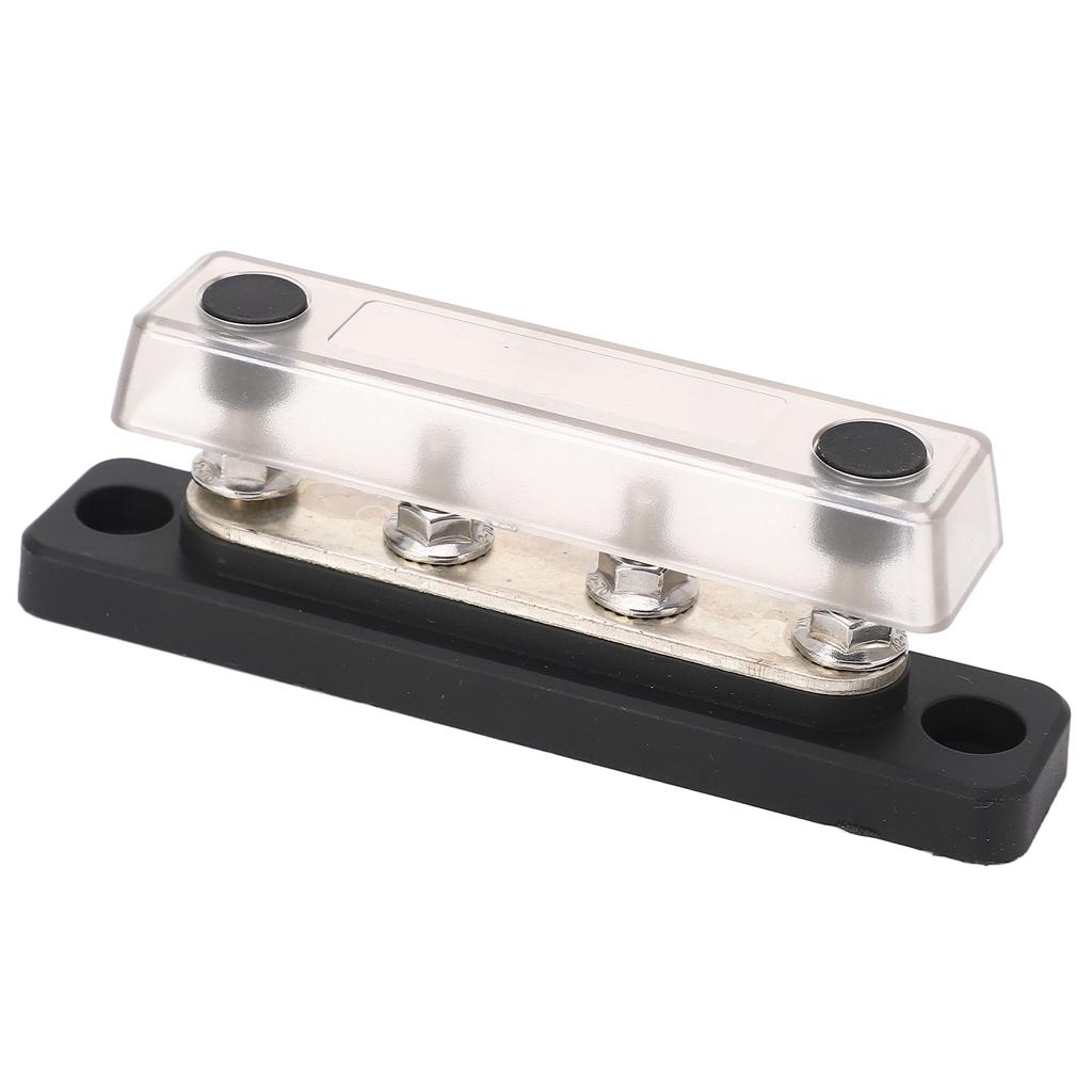 Battery Junction Block with Transparent Shell 4 Post M5 Terminal Power Distribution for Car RV Ships