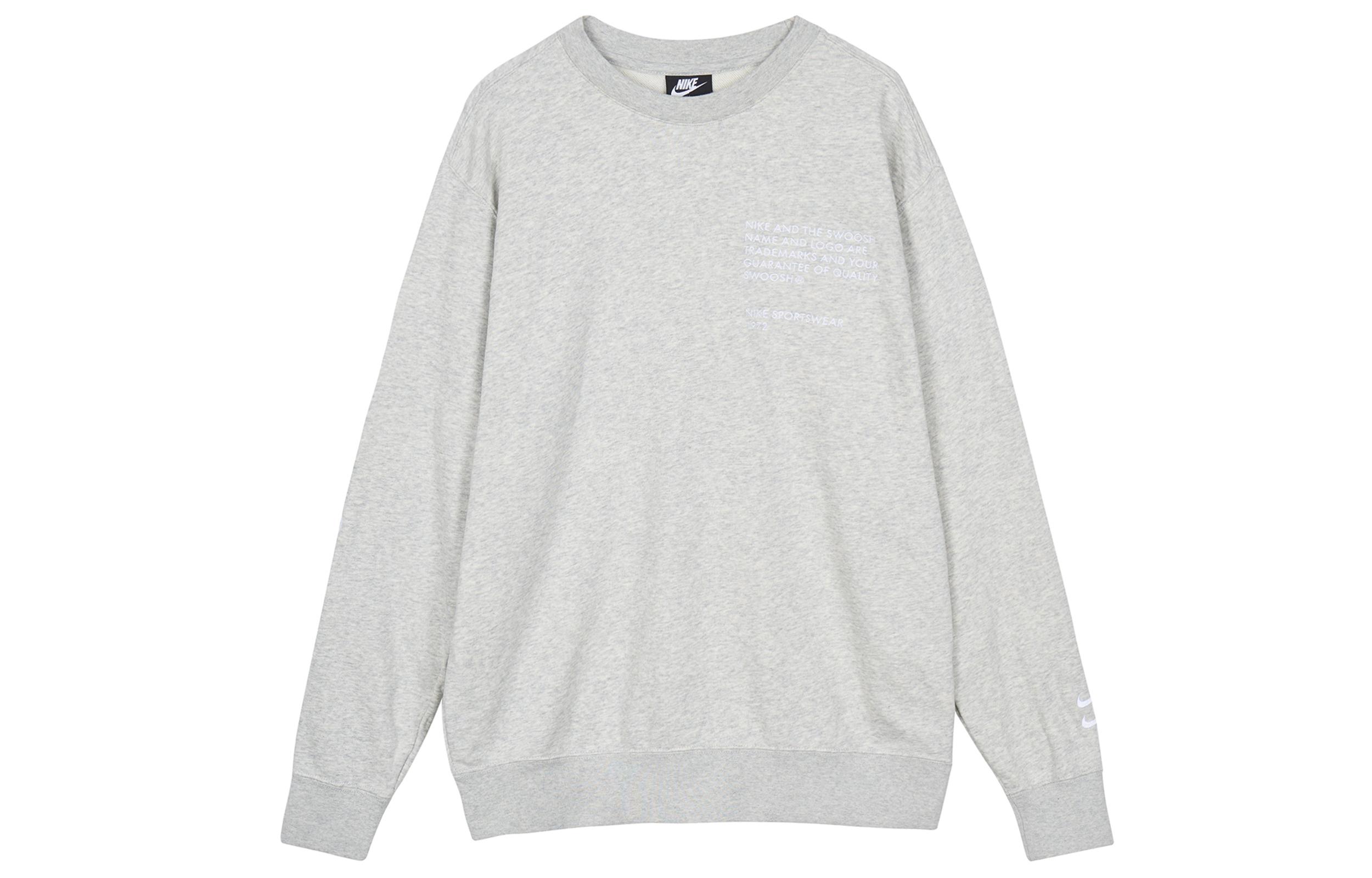 Nike Sportswear Sweatshirt Unisex Heather Gray White DJ0466-050 S