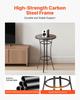 Outdoor Round Bar Table, 60 cm Counter Bar Height Bistro Table, Patio Dining Tables with Easy-to-Clean Top & Sturdy Metal Frame, Indoor High Top Pub