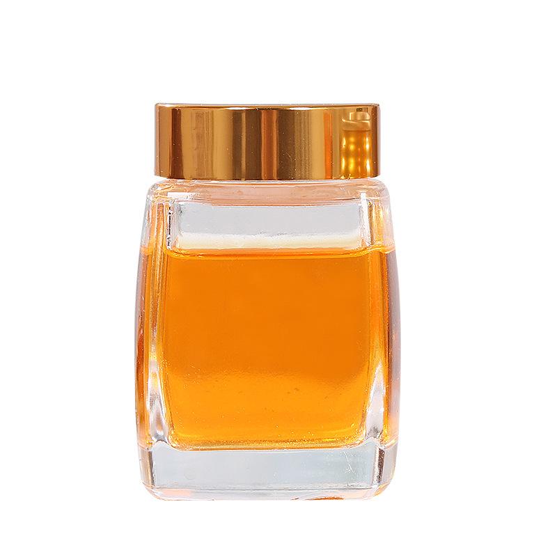 Square Wide-Mouth Transparent Glass Jar for Honey, Jam, Pickles, Chili, or Beef Sauce