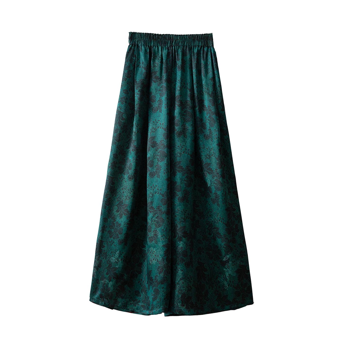 

Red Cloud Xiangyun Mulberry Silk Wide-Leg Women s Pants - Elastic High Waist, Slimming, Long & Casual Large