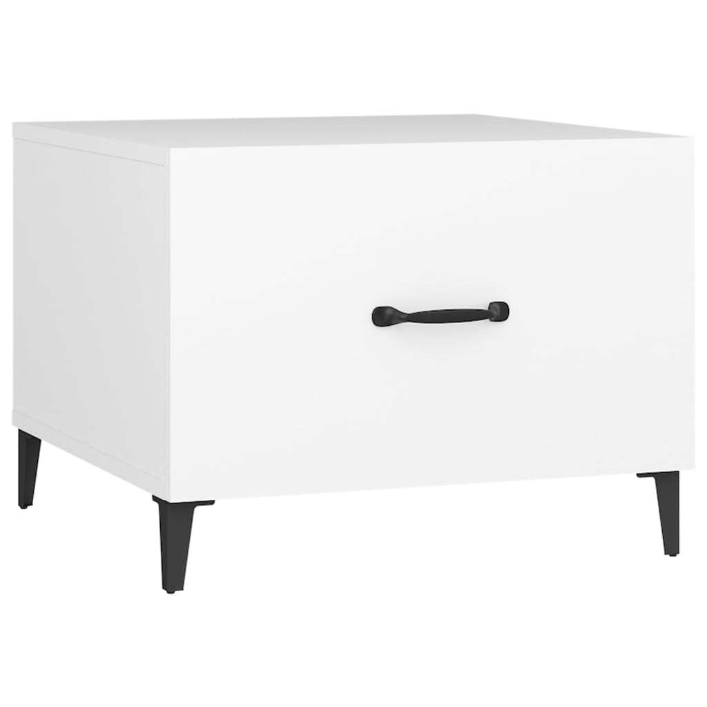  Coffee Table with Metal Legs, White, 50x50x40 Cm