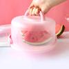 Round Plastic Cake Box Foldable Handle Cake Case Kitchen Tool Cake Container Homemade Cake