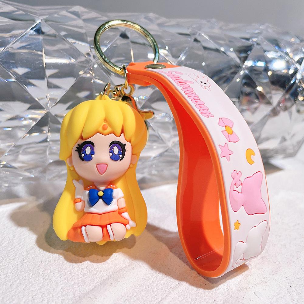 Anime Sailor Moon Keychain Fashion Jewelry Resin Action Figures PVC Key Ring Bag Pendant
