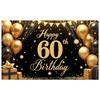 Happy 60th Birthday Banner Luxurious Design 60th Celebration Banner Birthday Party Banner Gift Box Accent For Friend Adult