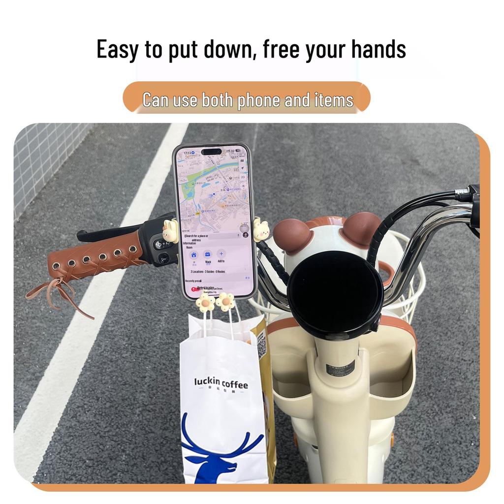 Cute Macaron Motorcycle & Bicycle Phone Holder for Girls' Delivery & Electric Scooters