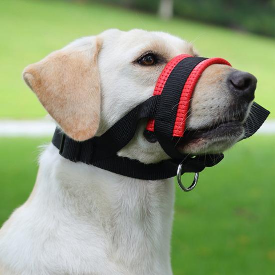 Hundemunnkurv Justerbar Løkke Nylon Munnkurv Pustende Anti-bjeffing Biting Tygging Munnkurv med Reflekterende Stropper for Liten Medium Stor Hund
