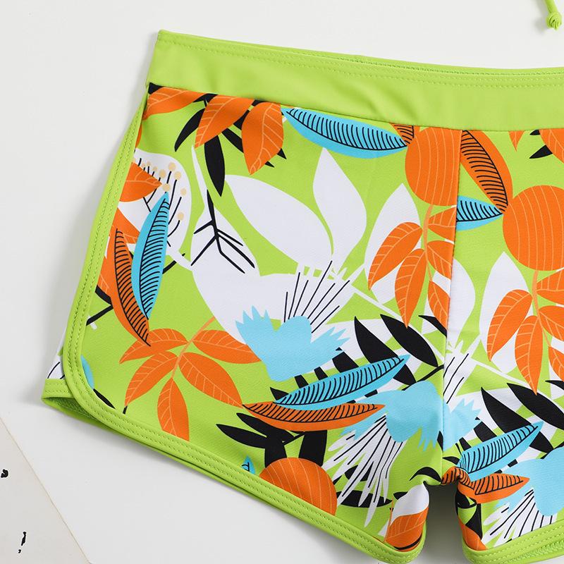European & American Print Backless Bikini Swimsuit