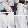 WEGO Short Zip Solid Casual Size Sumikuro Women's Hoodie, Color, Fall/Winter Outerwear, Gift, F,