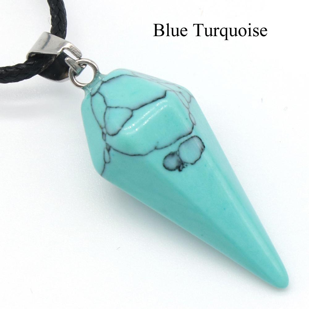 

1 шт. Энергетический натуральный камень конус ожерелье кулон, геометрический стиль рейки исцеление кристалл кулон ожерелья для женщин мужчин рождественские украшения подарки 1Pc/31×14mm