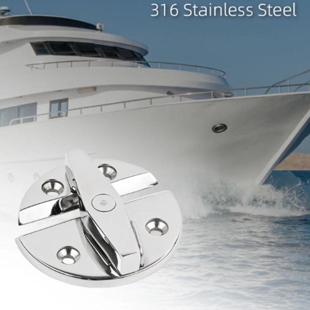 180 Degree Rotation Round Catch Lock Round Shape Marine Hardware Accessories  Marine Doors