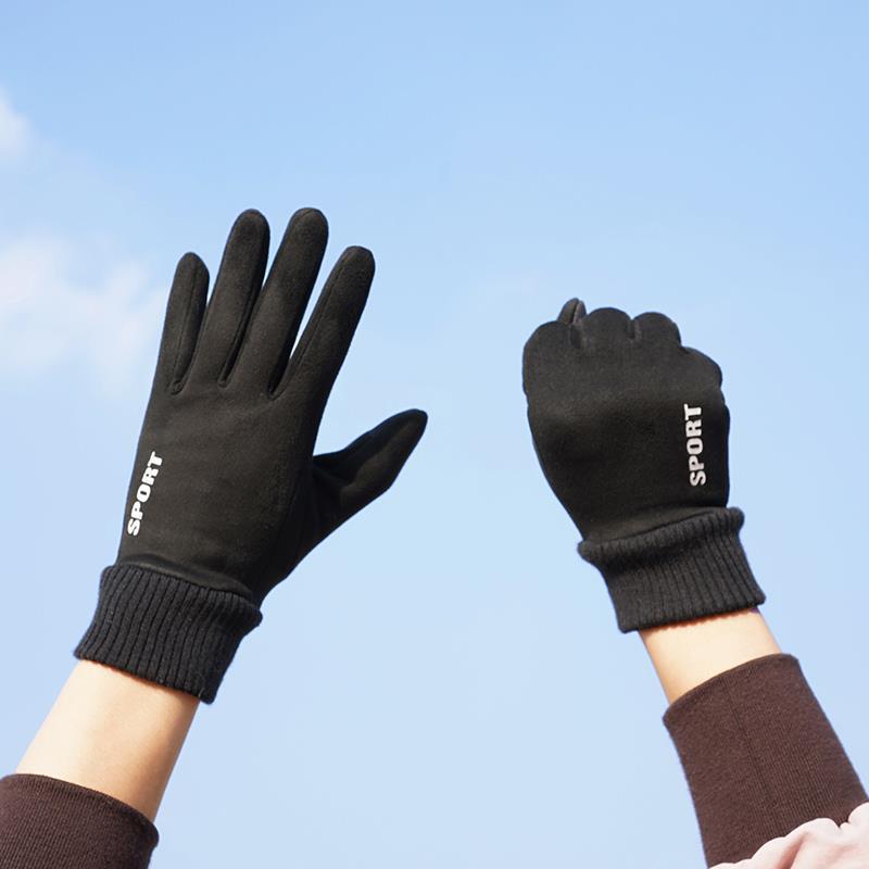 

Перчатки для женщин зимой, плюс бархат для сохранения тепла и защиты от холода, милые студенческие зимние перчатки для езды на велосипеде и вождения с сенсорным экраном для женщин One Size