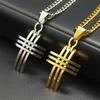 Aesthetic Jesus Cross Pendant Necklace for Women Men Gold Color Stainless Steel Male Chain Jewelry Corrente Masculina 8409-QKC