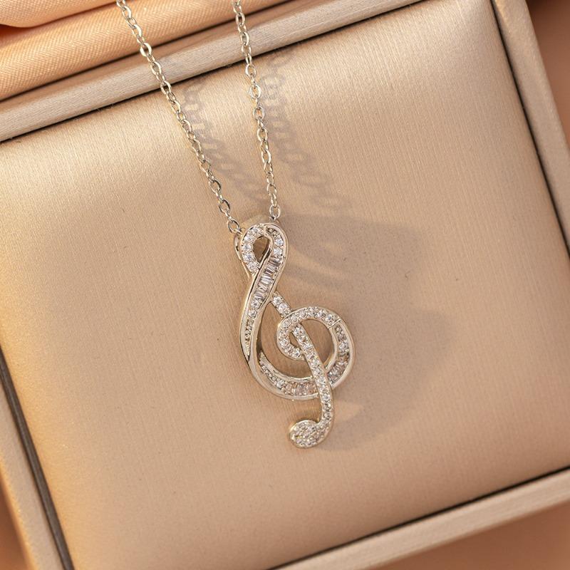 [Titanium Steel] Necklace Women's Copper Micro-inlaid Electroplating Advanced Sense Delicate Clavicle Chain Jewelry