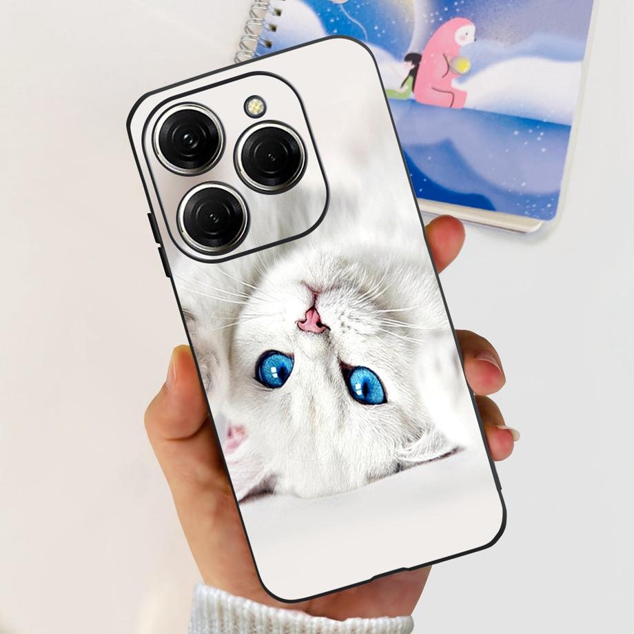 For Tecno Spark 20 Pro Case Liquid Silione Soft TPU Matte Cover Phone Mask On Spark20 20Pro 4G Luxury Pattern Cat Flower Cartoon
