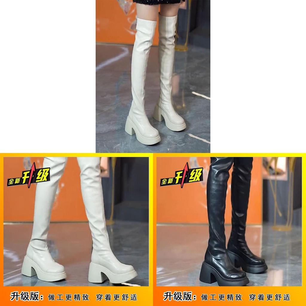 Overknee-Stiefel Für Damen Mit Elastischem PU-Material Stilvoller Komfort Für Den Herbst